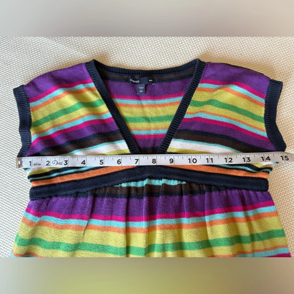 Gap Kids Girls Size 10 Cotton Stripe Knit Colorful Sweater Dress